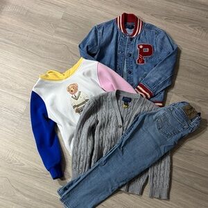 Polo by Ralph Lauren jeans, jacket, sweater and bear shirt size 7